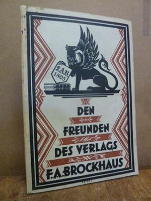 Bild des Verkufers fr Den Freunden des Verlags F. A. Brockhaus, Fnfte (5.) Folge: 1925/26, zum Verkauf von Antiquariat Orban & Streu GbR