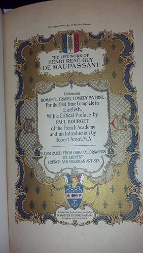 Bild des Verkufers fr The Life Work of Henri Rene Guy De Maupassant Vol. XVI: Short Stories of the Tragedy and Comedy of Life. Edition de Luxe zum Verkauf von Early Republic Books