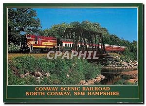 Bild des Verkufers fr Carte Postale Moderne Conway Scenic Railroad Train #30 westbound at the Swift River Bridge at Conway NH zum Verkauf von CPAPHIL