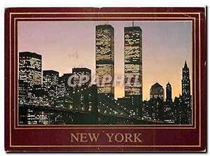 Seller image for Carte Postale Moderne New York The Brooklyn Bridge surroundeed by the towering lower Manhattan skyline for sale by CPAPHIL