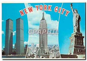 Seller image for Carte Postale Moderne New York City The Statue of Liberty Empire State Building and the World Trade Center for sale by CPAPHIL