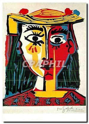 Bild des Verkufers fr Carte Postale Moderne Pablo Picasso Bildnis einer Frau mit Hut 1962 zum Verkauf von CPAPHIL