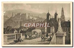 Imagen del vendedor de Carte Postale Ancienne Heidelberg Die alte Neckarbrucke mit Blick auf das Schloss a la venta por CPAPHIL