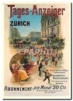 Seller image for Carte Postale Moderne Historisches Plakat Tages Anzeiger vor 1900 Kunstler unbekannt Tages Anzeiger Zurich for sale by CPAPHIL
