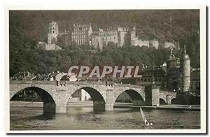 Imagen del vendedor de Carte Postale Ancienne Heidelberg Alte Neckarbrucke u Schloss a la venta por CPAPHIL