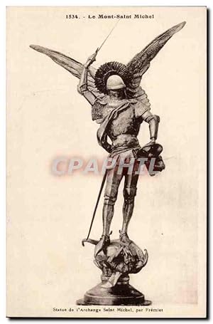 Seller image for Mont Saint Michel Carte Postale Ancienne Statue de l'archange Saint Michel par Fremiet for sale by CPAPHIL