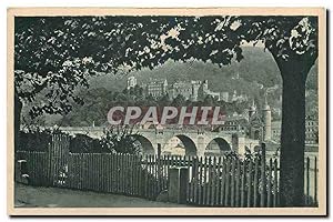 Imagen del vendedor de Carte Postale Ancienne Heidelberg Alte Brucke mit Schloss a la venta por CPAPHIL