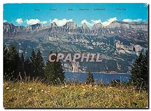 Bild des Verkufers fr Carte Postale Moderne Flumserberge Ausblick auf Walensee und Churfirsten zum Verkauf von CPAPHIL