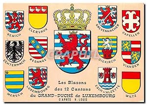 Carte Postale Moderne Les Blasons des 12 Cantons du Grand-Duche de Luxembourg