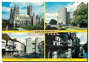 Image du vendeur pour Carte Postale Moderne Canterbury The Cathedral Westgate Tower Falstaff Inn and Westgate Weavers House mis en vente par CPAPHIL