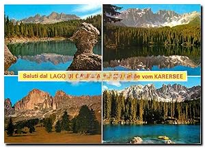 Carte Postale Moderne Saluti dal Lago di Carezza Grusse vom Karersee