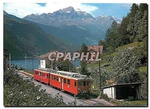 Seller image for Carte Postale Moderne 2 automotrices de la serie 40 a la sortie de Miralago au fond le Lac de Poschiavo for sale by CPAPHIL