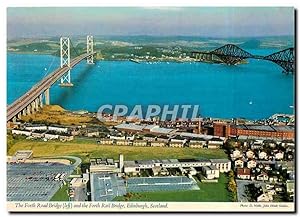 Bild des Verkufers fr Carte Postale Moderne The Forth Road Bridge (Left) and the Forth Rail Bridge Edinburgh Scotland zum Verkauf von CPAPHIL