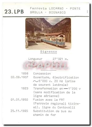 Carte Postale Moderne Ferrovia Locarno Ponte Brolla Bignasco