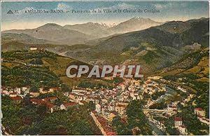 Carte Postale Ancienne Amelie les Bains Panorama de la Ville et la Chaine du Canigou
