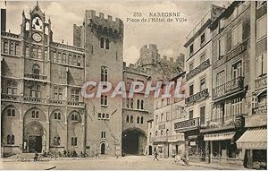 Carte Postale Ancienne NARBONNE Place de l'Hôtel de Ville