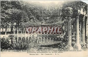 Bild des Verkufers fr Carte Postale Ancienne Paris Parc Monceau La Naumachie Vaste Bassin ovale entoure d'une Colonnade Corinthienne du XVIII zum Verkauf von CPAPHIL