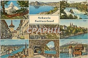 Seller image for Carte Postale Ancienne Switzerland Matterhorn Lucano Rheinfall Bern Basel Gotthard Zurich for sale by CPAPHIL