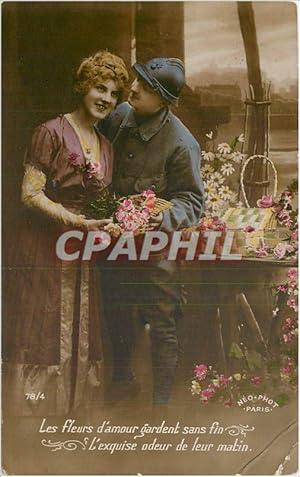 Image du vendeur pour Carte Postale Ancienne Les fleurs d'Amour gardent sans fin L'exquise odeur de leur matin mis en vente par CPAPHIL