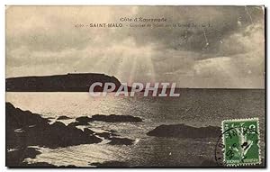 Bild des Verkufers fr Saint Malo Carte Postale Ancienne Coucher de soleil sur le grand Be zum Verkauf von CPAPHIL