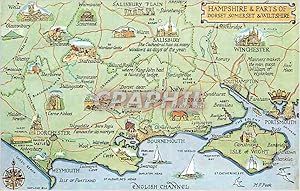 Seller image for Carte Postale Ancienne Hampshire Part of Dorset Somerset Wiltshire for sale by CPAPHIL