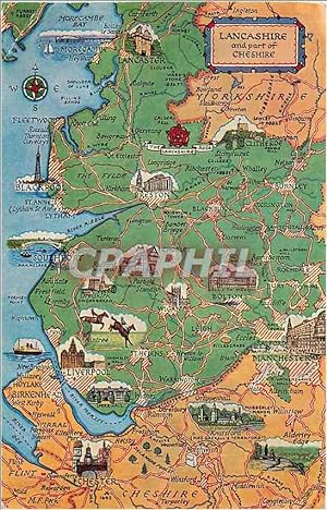 Carte Postale Moderne Lancashire and part of Cheshire