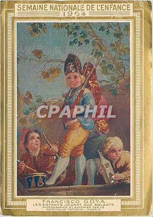 Bild des Verkufers fr Carte Postale Ancienne Francisco Goya Les Enfants Jouant aux Soldats zum Verkauf von CPAPHIL