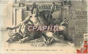 Seller image for Carte Postale Ancienne Lyon Le Rhone d'Apres les Freres Coustou Sculpteurs Lyonnais Lion for sale by CPAPHIL