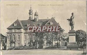 Carte Postale Ancienne Saarbrucken Kreishaus mit Bismarckdenkmal