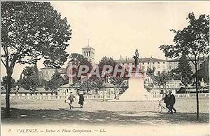 Carte Postale Ancienne Valence Statue et Place Campionnet