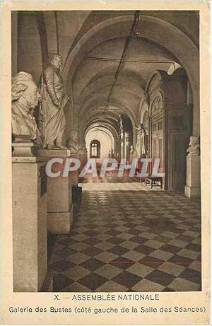 Carte Postale Ancienne ASSEMBLEE NATIONALE-Galerie des Bustes (cote gauche de la Salle des Seances)