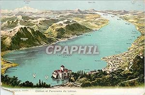 Image du vendeur pour Carte Postale Ancienne Chillon et panorama du Leman mis en vente par CPAPHIL