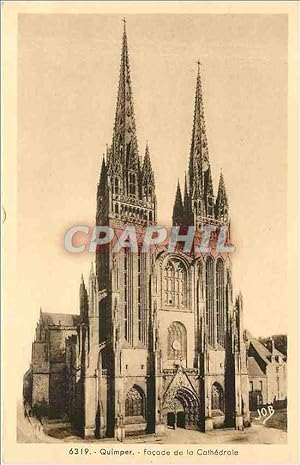 Carte Postale Ancienne Quimper-Façade de la Cathédrale