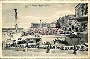 Carte Postale Ancienne Oostende Digue et Plage