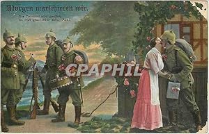 Image du vendeur pour Carte Postale Ancienne Morgen marschieren mir Die Trommel wird geruhrt mis en vente par CPAPHIL