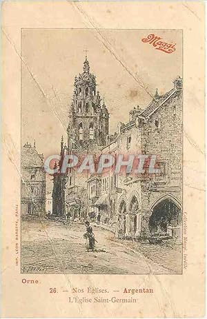 Bild des Verkufers fr Carte Postale Ancienne Nos Eglises Argentan l'glise Saint Germain Publicite Maggi zum Verkauf von CPAPHIL