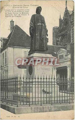 Bild des Verkufers fr Carte Postale Ancienne Sens statue du Baron Thenard Oeuvre de Droz zum Verkauf von CPAPHIL