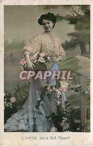 Image du vendeur pour Carte Postale Ancienne L'amitie les a fait fleurir mis en vente par CPAPHIL