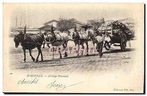 Carte Postale Ancienne Marseille Attelage provencal TOP