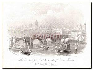 Image du vendeur pour Great Britain Carte Postale Ancienne London Bridge from Surry side of River Thames Le pont Londres GRAND FORMAT mis en vente par CPAPHIL