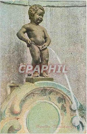 Seller image for Carte Postale Ancienne Manneken Pls image of the most ancient citizen and very popular at Brussels statue of a child pe for sale by CPAPHIL