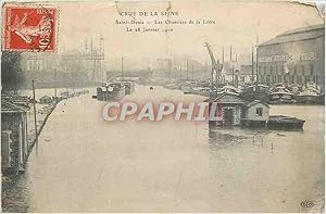 Carte Postale Ancienne Crue de la Seine Saint Denis les Chantiers de la Loire le 28 Janvier 1910