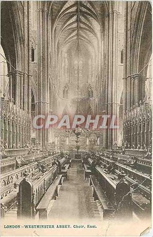 Bild des Verkufers fr Carte Postale Ancienne London Westminster Abbey Choir East zum Verkauf von CPAPHIL