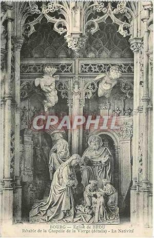 Carte Postale Ancienne Bourg Eglise de Brou Retable de la Chapelle de la Vierge La Nativite