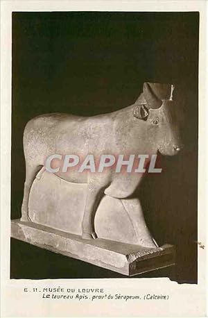 Bild des Verkufers fr Carte Postale Ancienne Musee du Louvre Le taureau Apis prov du Serapeum Calcaire zum Verkauf von CPAPHIL