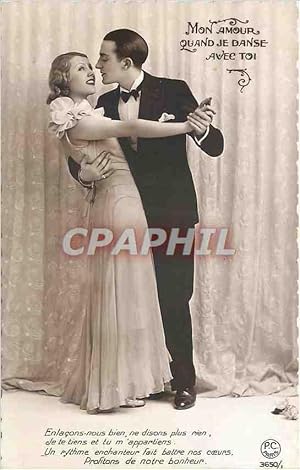 Seller image for Carte Postale Ancienne Mon amour qund je danse vec toi Femme for sale by CPAPHIL