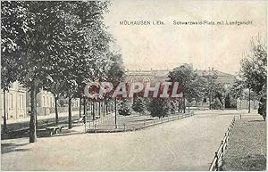 Carte Postale Ancienne Mulhausen Schwarzwald Platz mit Landgericht