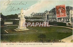 Seller image for Carte Postale Ancienne Tours Le Musee l'Ecole des Beaux Arts et le Square Rabelais for sale by CPAPHIL