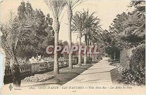 Carte Postale Ancienne Cote d' Azur cap d'Antibes Villa Eîle Roc Les Allées du Parc
