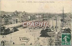Carte Postale Ancienne Le Havre Bassin du Commerce et Place Gambetta